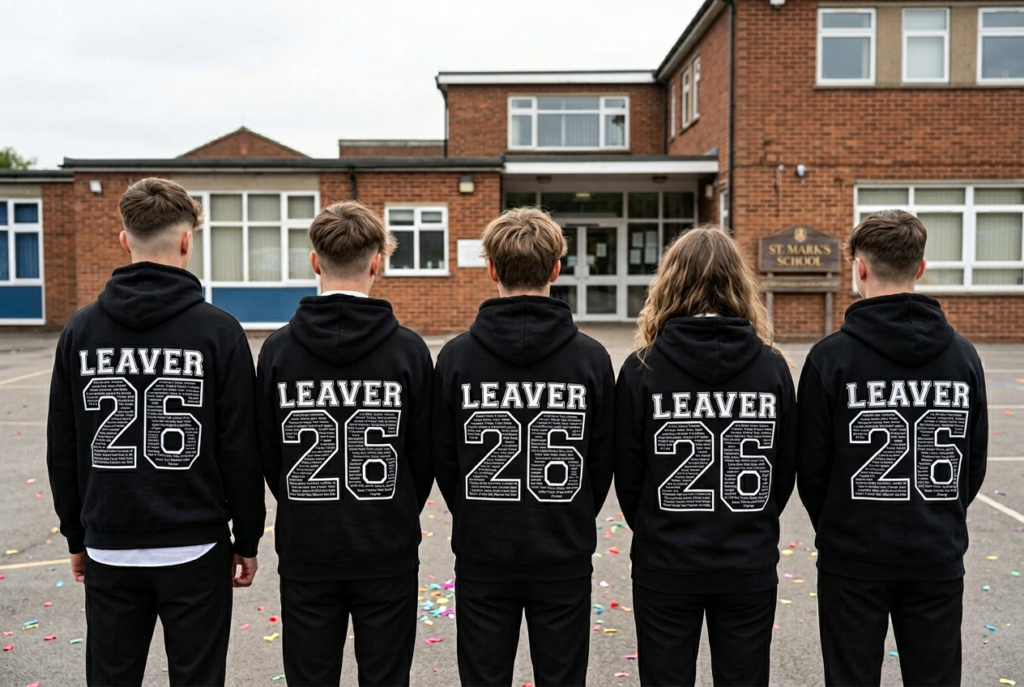 Custom school leavers hoodies by Bespoke Print and Embroidery