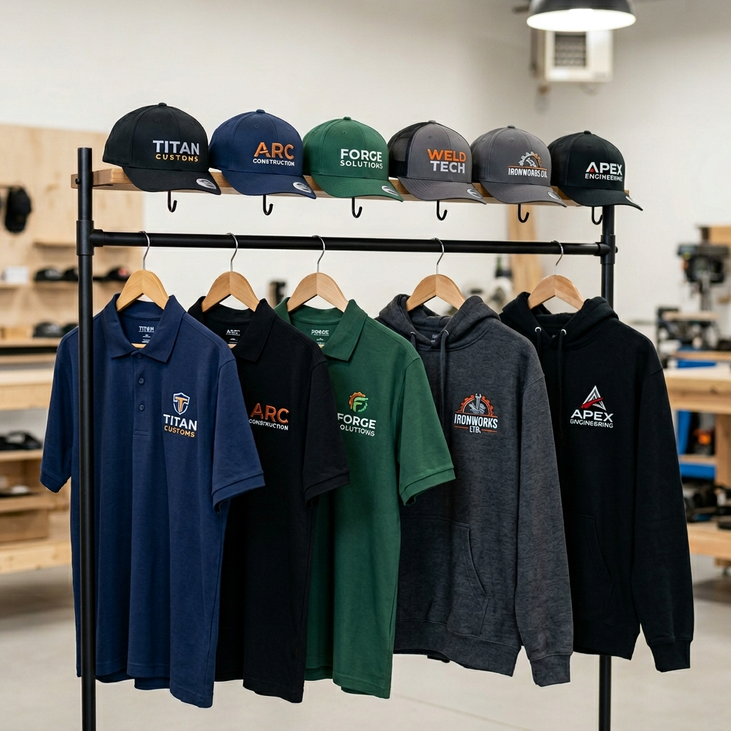 Range of custom embroidered workwear and garments by Bespoke Print Leicester